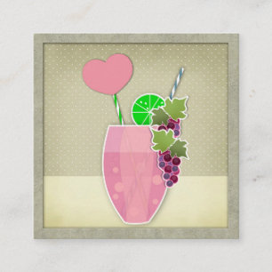 Carte De Visite Carré Illustration vintage, fruit