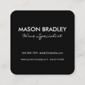 Carte De Visite Carré Illustrations de vin mou et panneau de bois rustiq (Dos)