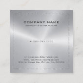 Carte De Visite Carré Image d'une bordure métallique argentée (Dos)