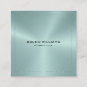 Carte De Visite Carré Image d'une bordure métallique bleu-vert brillant (Devant)