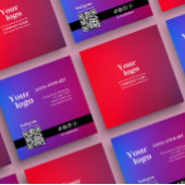 Carte De Visite Carré Image Holographique Gradient Les Icônes Des Médias