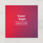 Carte De Visite Carré Image Holographique Gradient Les Icônes Des Médias (Devant)