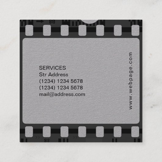 Carte De Visite Carré Image négative de bande film (Dos)