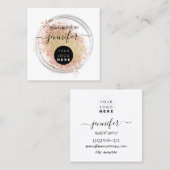 Carte De Visite Carré Image professionnelle de maquillage de logo Artist (Devant / Derrière)