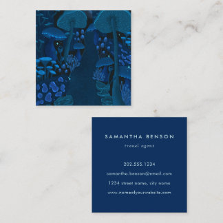 Carte De Visite Carré Imaginaire de la forêt de champignons magiques