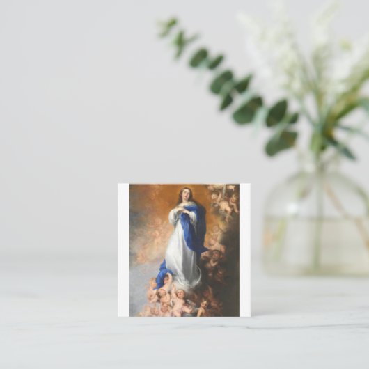 Carte De Visite Carré Immaculate Conception de Virgin Mary Murillo (Debout devant)