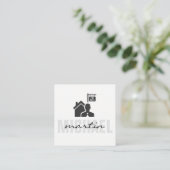 Carte De Visite Carré Immobilier (Debout devant)