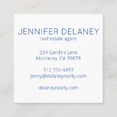 Carte De Visite Carré Immobilier Moderne Plage Vagues Oiseaux coucher de (Dos)