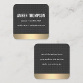 Carte De Visite Carré Impression de fibre de carbone / Lux d'or (Devant / Derrière)