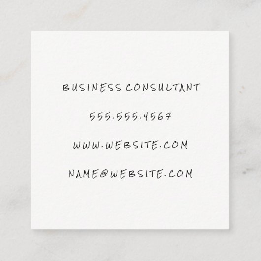 Carte De Visite Carré Impression de liège (Dos)