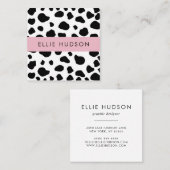 Carte De Visite Carré Impression De Vache, Motif De Vache, Spots De Vach (Devant / Derrière)