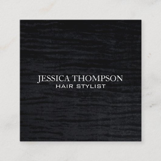 Carte De Visite Carré Impression noire Faux Velvet (Devant)