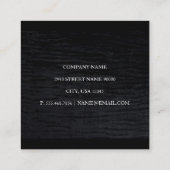 Carte De Visite Carré Impression noire Faux Velvet (Dos)