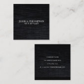 Carte De Visite Carré Impression noire Faux Velvet (Devant / Derrière)