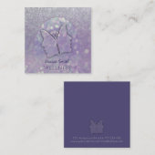 Carte De Visite Carré Impressionnant bokeh chic fille visage papillon vi (Devant / Derrière)