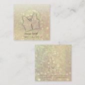 Carte De Visite Carré Impressionnant bokeh élégant fille visage papillon (Devant / Derrière)