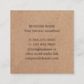 Carte De Visite Carré Imprimé moderne Kraft bleu clair blanc géométrique (Dos)