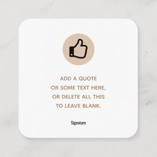 Carte De Visite Carré IMPRIMER do-it-yourself MÉDAILLE Bronze AJOUTER VO (Dos)