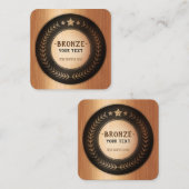 Carte De Visite Carré IMPRIMER do-it-yourself MÉDAILLE Champion de bronz (Devant / Derrière)