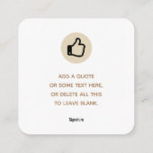 Carte De Visite Carré IMPRIMER PERSONNALISÉE do-it-yourself MÉDAILLE Gol (Dos)