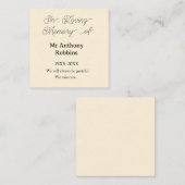 Carte De Visite Carré In Loving memory of name funeral memory keepsake (Devant / Derrière)
