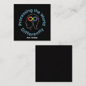 Carte De Visite Carré Infinity Art traite le monde différemment (Devant / Derrière)