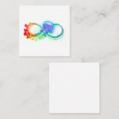 Carte De Visite Carré Infinity avec méduse arc-en-ciel (Devant / Derrière)