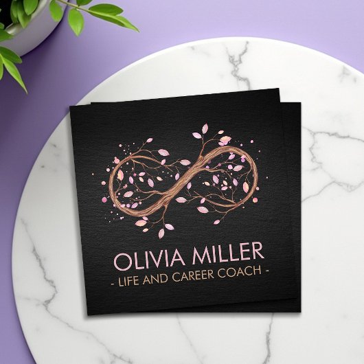 Carte De Visite Carré Infinity Tree Branch - pastels