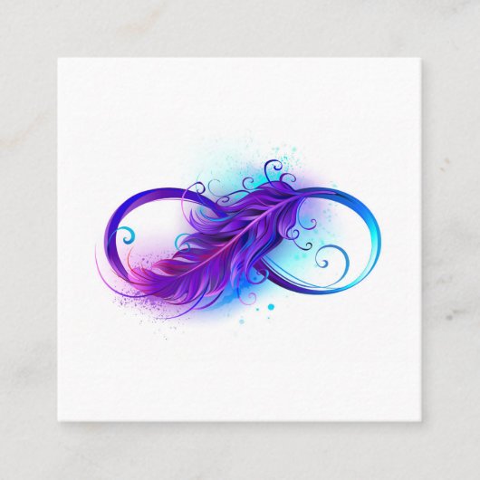 Carte De Visite Carré Infinity with purple feather (Devant)