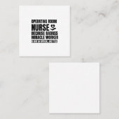 Carte De Visite Carré Infirmière de salle d'opération parce que travaill (Devant / Derrière)