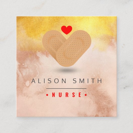 Carte De Visite Carré Infirmière / infirmière pédiatrique / soignante (Devant)