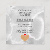 Carte De Visite Carré Infirmière / infirmière pédiatrique / soignante (Dos)