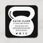 Carte De Visite Carré Influenceur sur la condition physique des médias s (Dos)