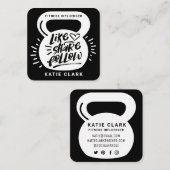 Carte De Visite Carré Influenceur sur la condition physique des médias s (Devant / Derrière)