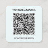Carte De Visite Carré Informations d'analyse de code QR personnalisé et  (Devant)