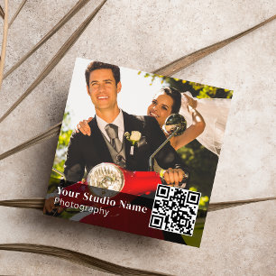 Carte De Visite Carré Informations de contact de photographie simple et 