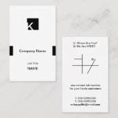 Carte De Visite Carré initial simple (Devant / Derrière)