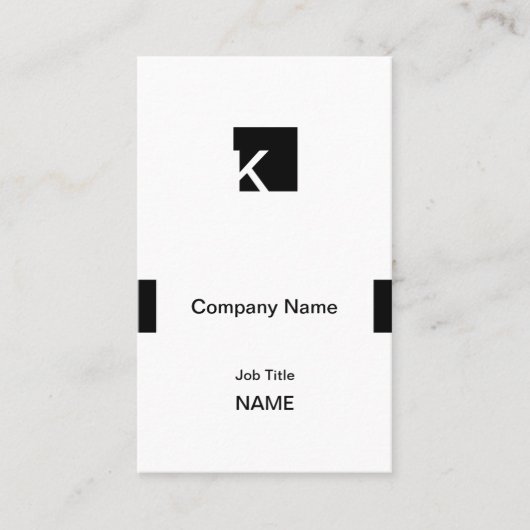 Carte De Visite Carré initial simple (Devant)