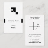 Carte De Visite Carré initial simple (Devant / Derrière)