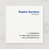 Carte De Visite Carré Initiales de grande taille - Carré - bleu marine (Dos)