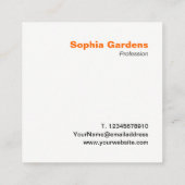 Carte De Visite Carré Initiales grandes - Carré - Orange (Dos)