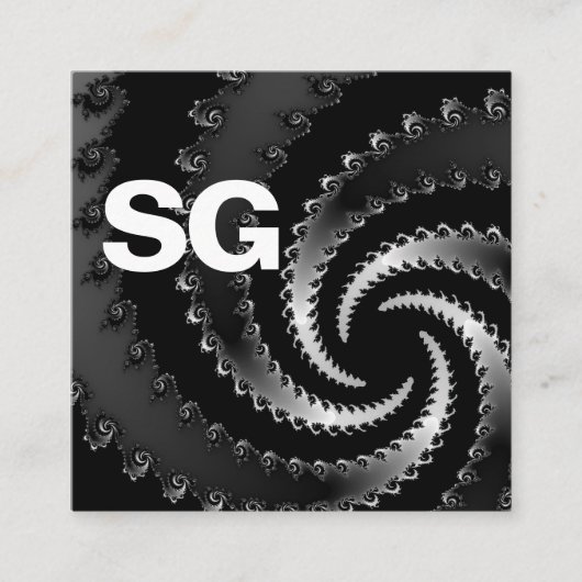 Carte De Visite Carré Initiales grandes - Carré - Vortex foncé (Devant)