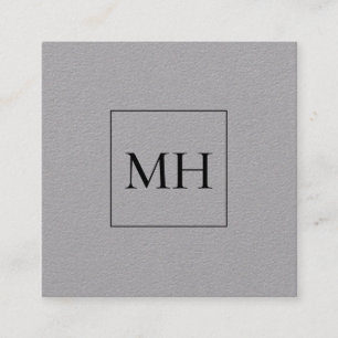 Carte De Visite Carré Initiales minimalistes modernes Monogramme Kraft