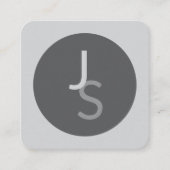 Carte De Visite Carré Initiales monogrammes à chevauchement moderne | Gr (Devant)