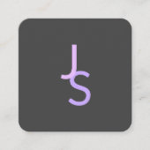 Carte De Visite Carré Initiales monogrammes à chevauchement moderne | Gr (Devant)