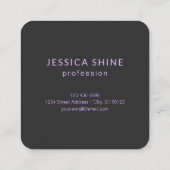 Carte De Visite Carré Initiales monogrammes à chevauchement moderne | Po (Dos)