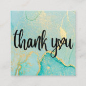 Carte De Visite Carré Insertion de média couleur or bleu Abstrait (Devant)