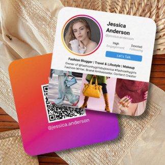 Carte De Visite Carré Instagram connectez-vous avec nous médias sociaux
