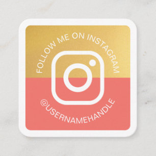 Carte De Visite Carré Instagram des médias sociaux modernes Suivez-moi P
