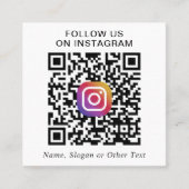 Carte De Visite Carré Instagram QR Code Promotionnel (Devant)